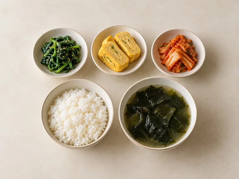 여러 가지 반찬으로 차린 집밥